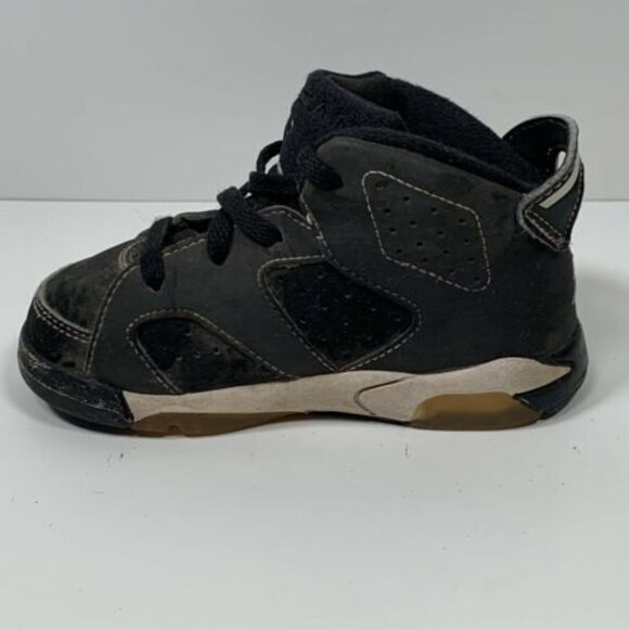 Nike Air Jordan 6 2009 Retro Baby Toddler 7 C Black 384667-002 - Picture 5 of 11